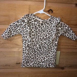 Leopard print sweater dress with ruffles size 18 Months Grayson Mini tan